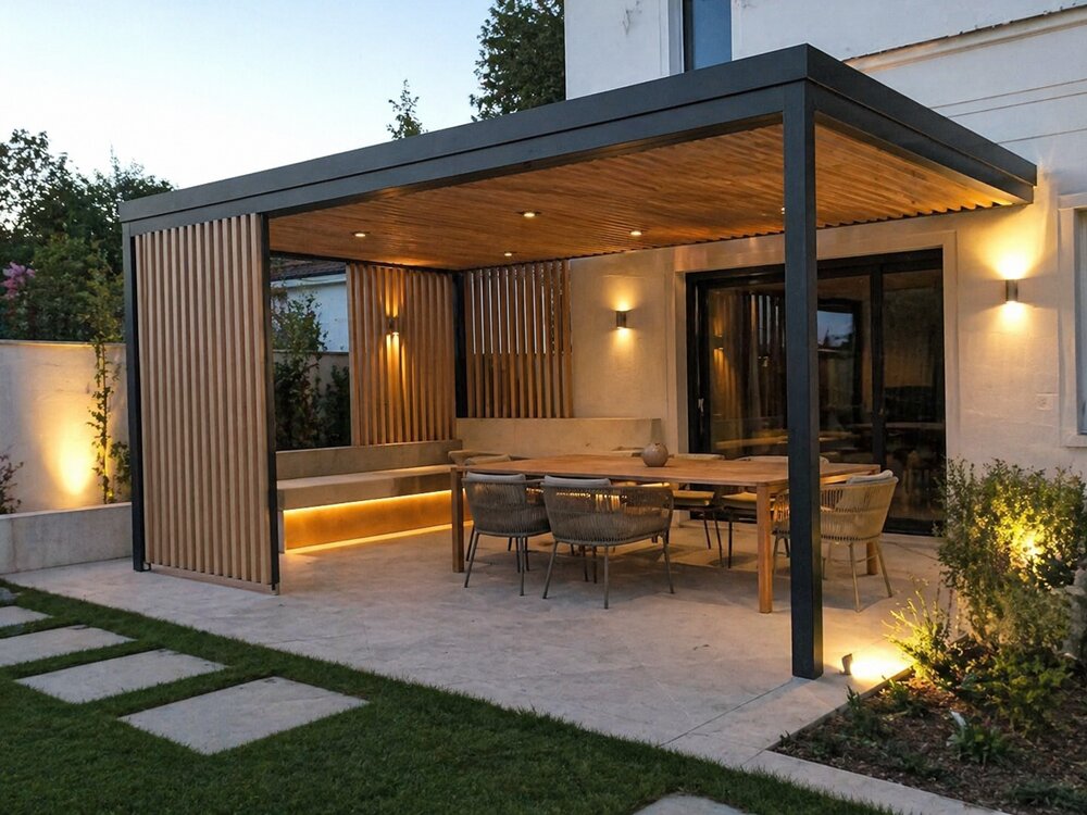 Pergola extérieure réalisée par Maison216