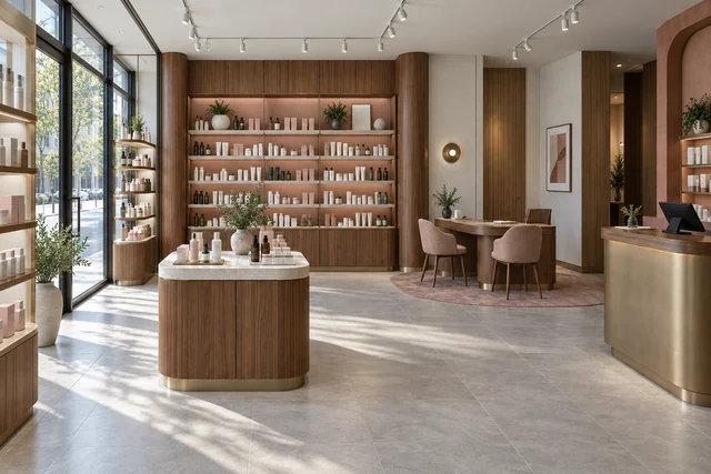 Parapharmacie — L’esprit boutique. Noyer · rose poudré · champagne