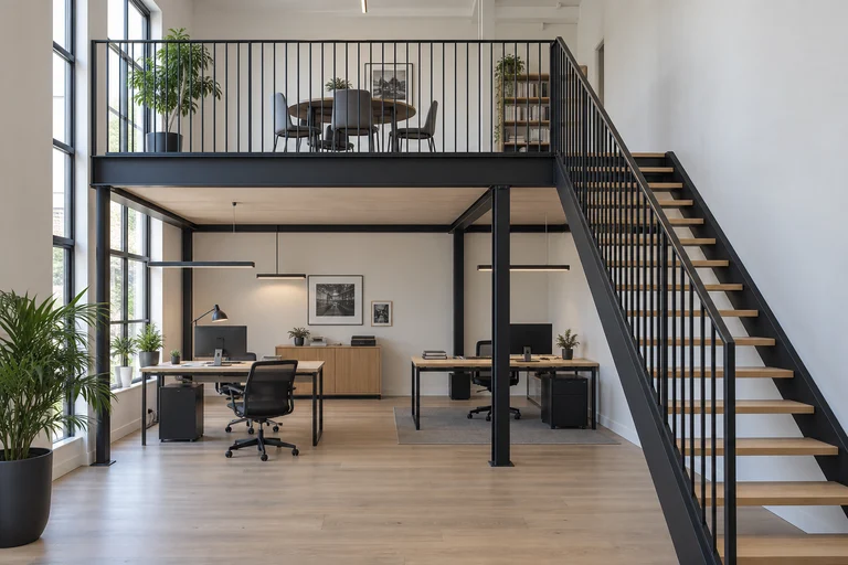 Inspiration d’espace professionnel sur deux niveaux