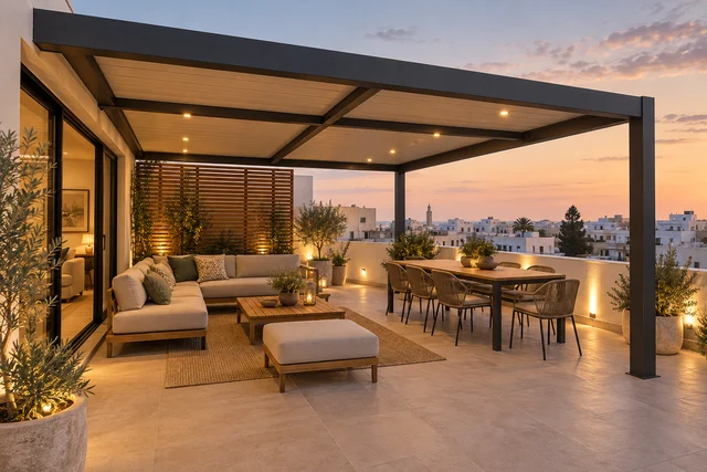 Inspiration de pergola sur un toit-terrasse