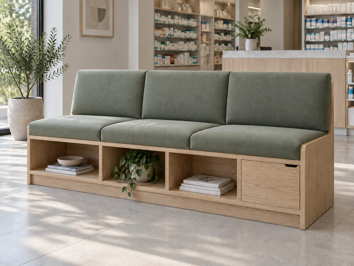 Banquette d’attente pharmacie