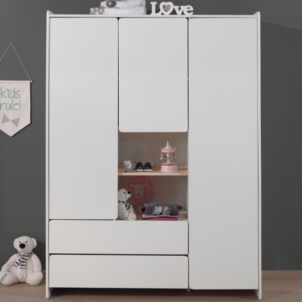 Armoire 3 portes Kiddy - blanc