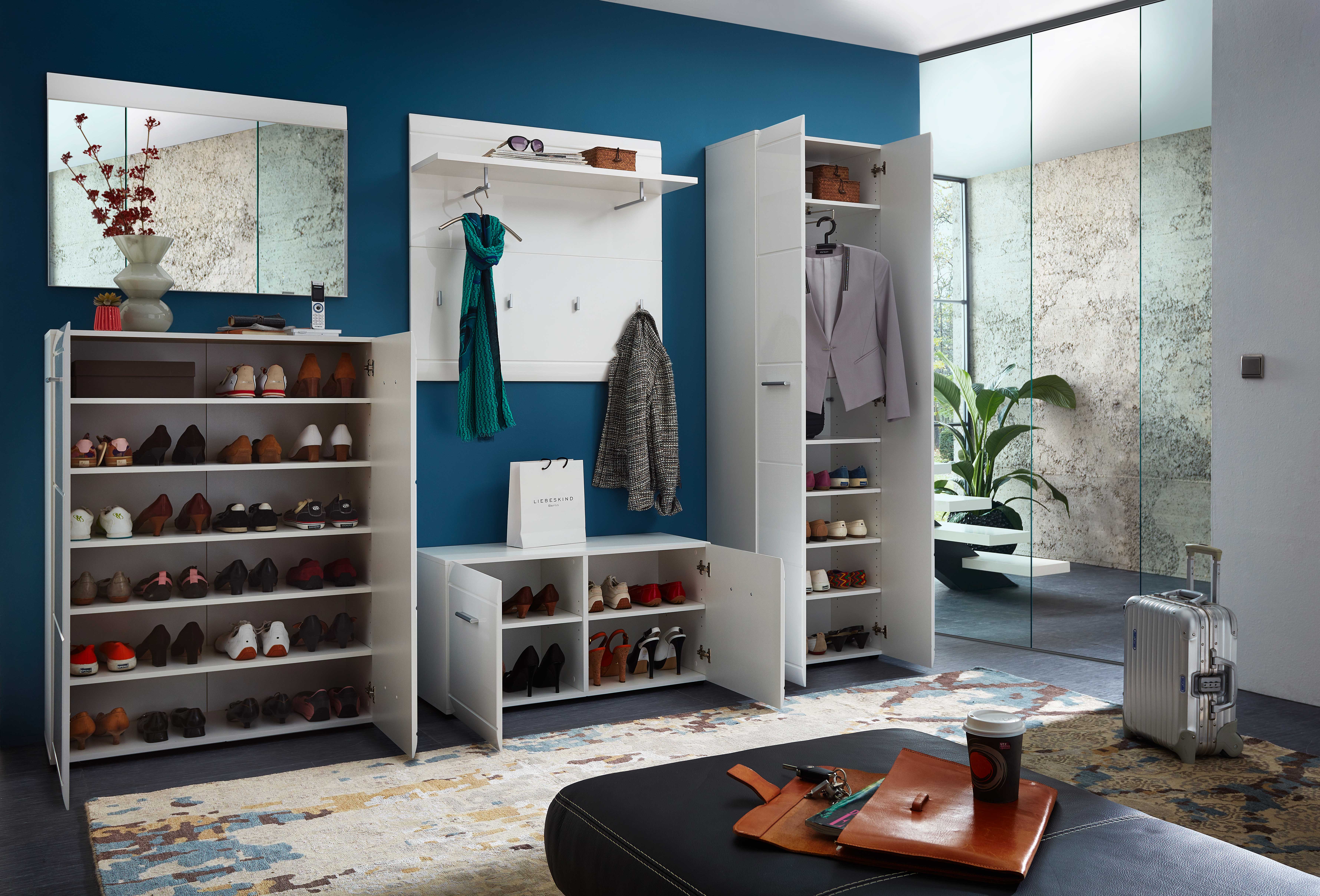 Armoire à chaussures Allan 96cm avec 2 portes - blanc - Image 9