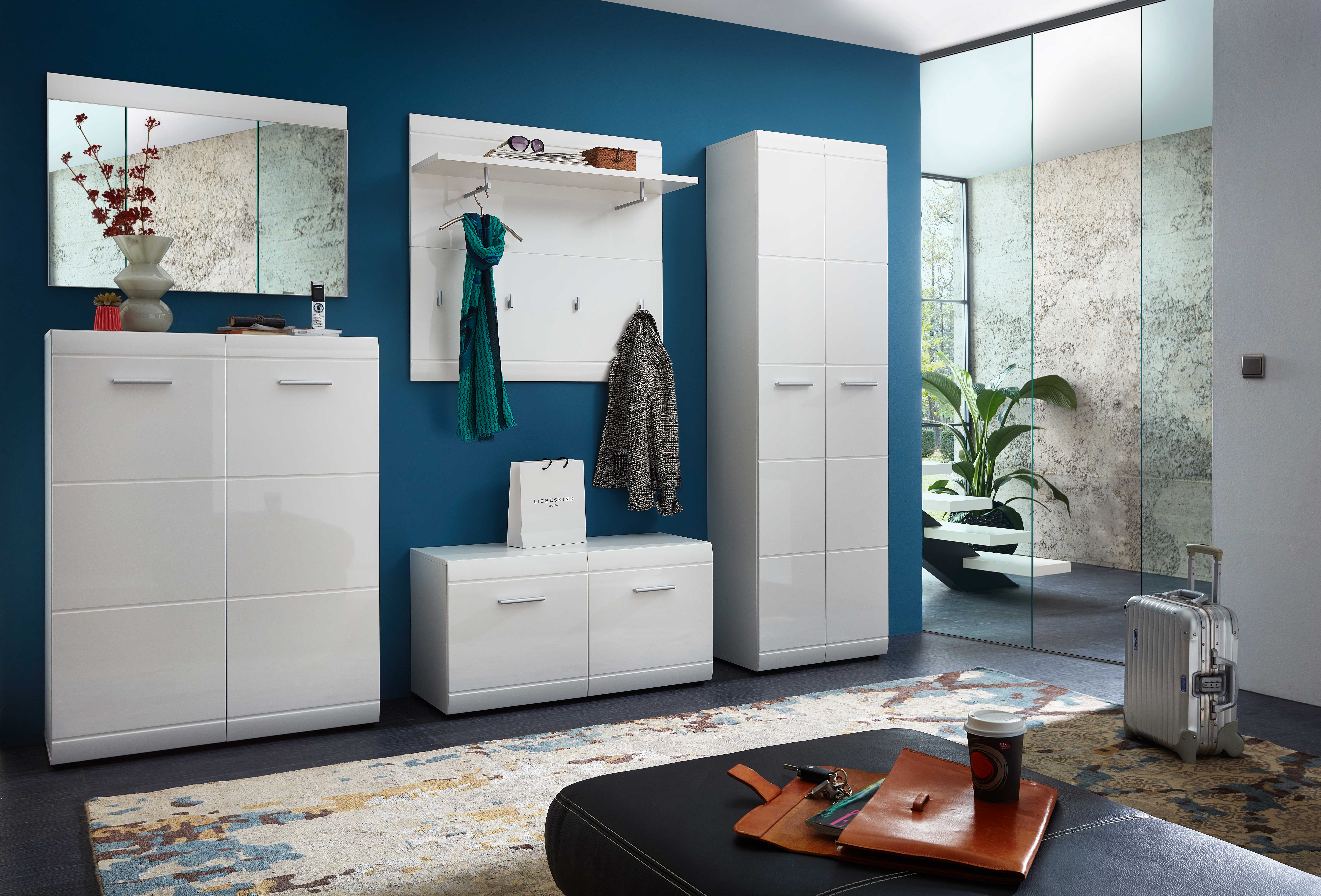 Armoire à chaussures Allan 96cm avec 2 portes - blanc - Image 10