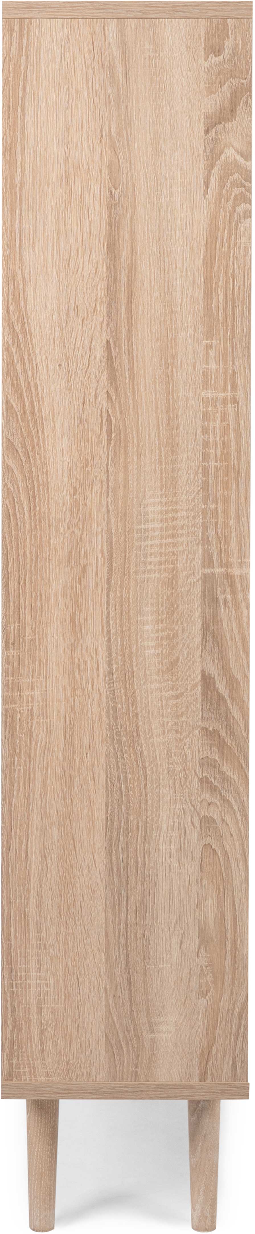 Armoire à chaussures Bilal 70cm 3 portes - chêne/raphia imprimé - Image 4