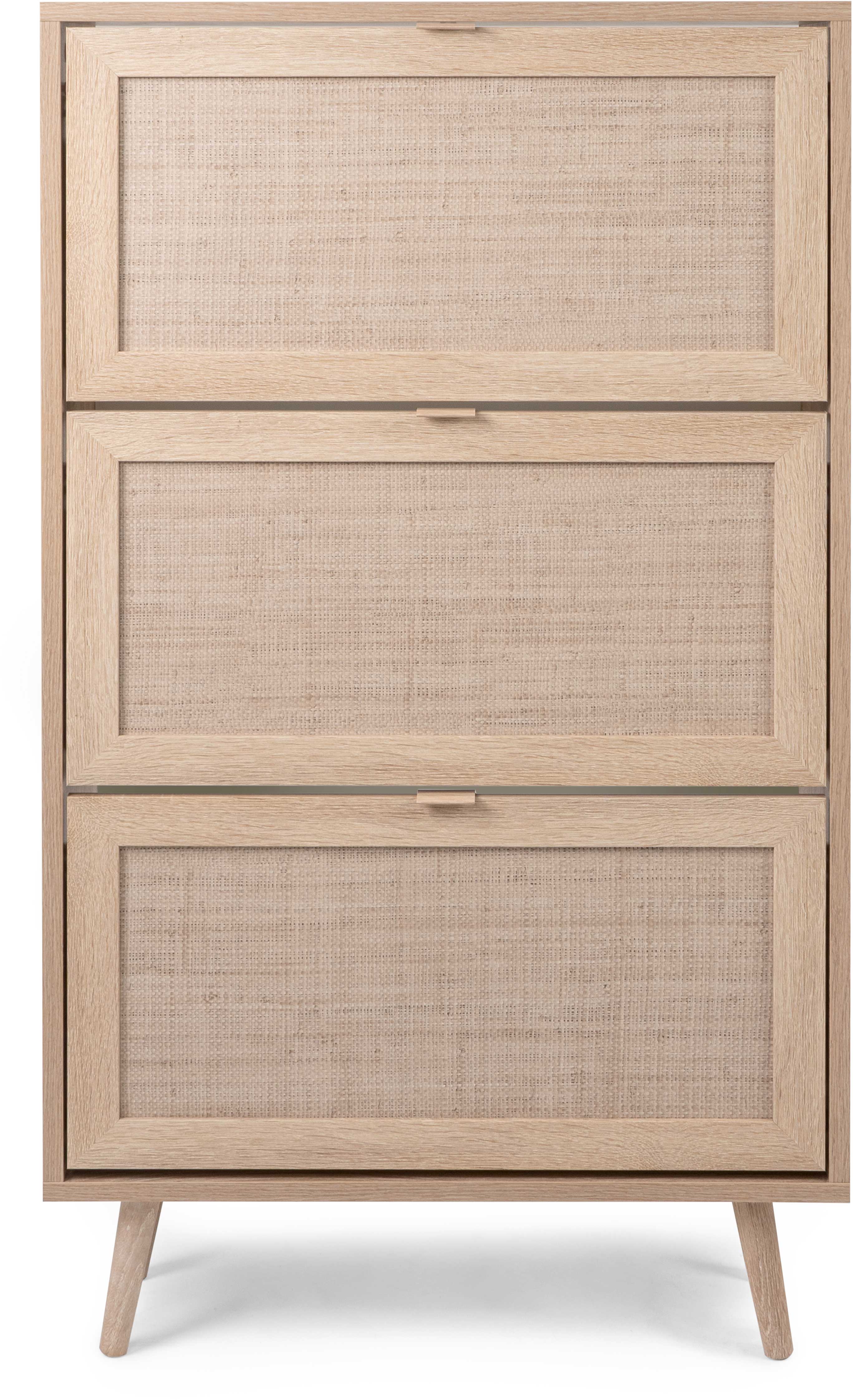 Armoire à chaussures Bilal 70cm 3 portes - chêne/raphia imprimé - Image 7