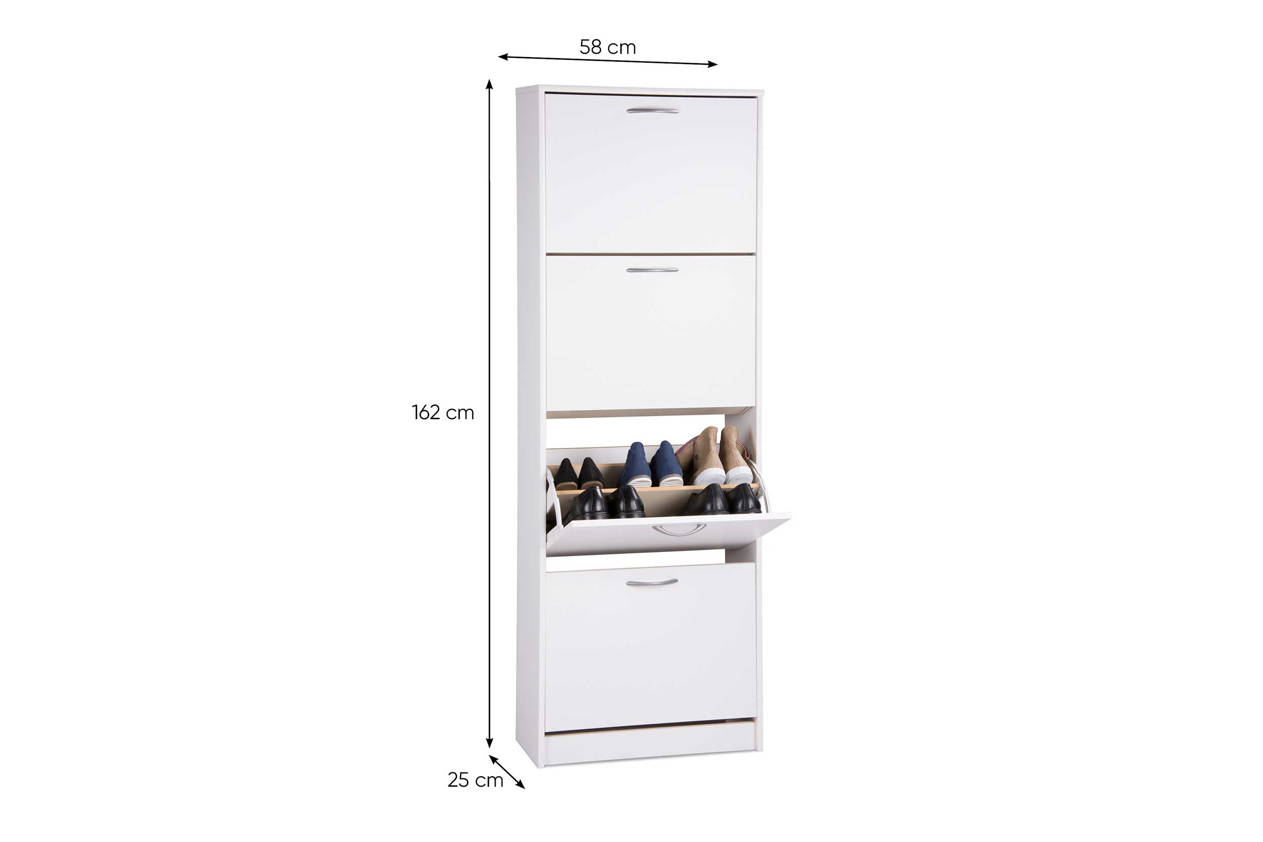 Armoire à chaussures Maicon 58cm 4 portes - blanc - Image 2