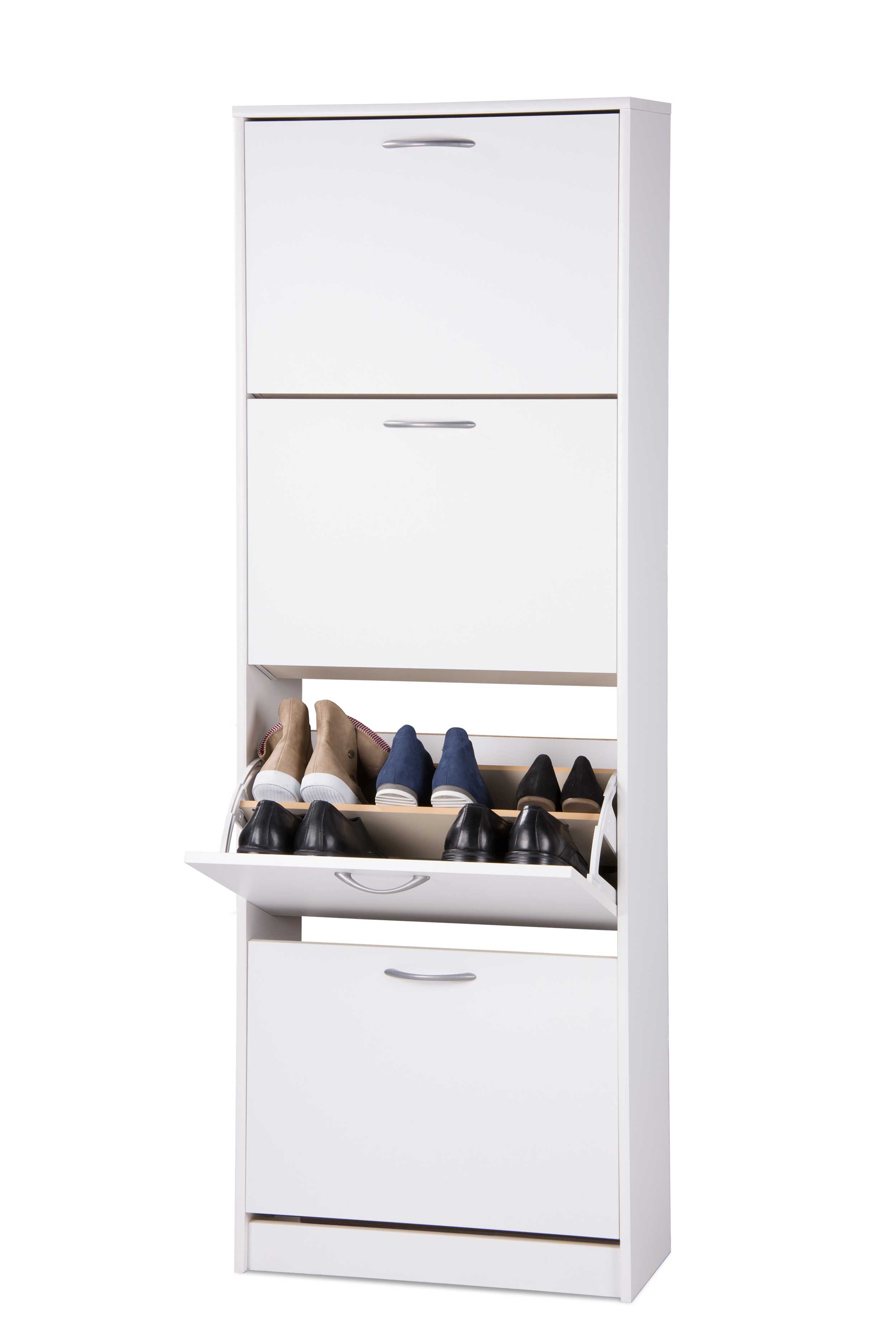 Armoire à chaussures Maicon 58cm 4 portes - blanc - Image 3