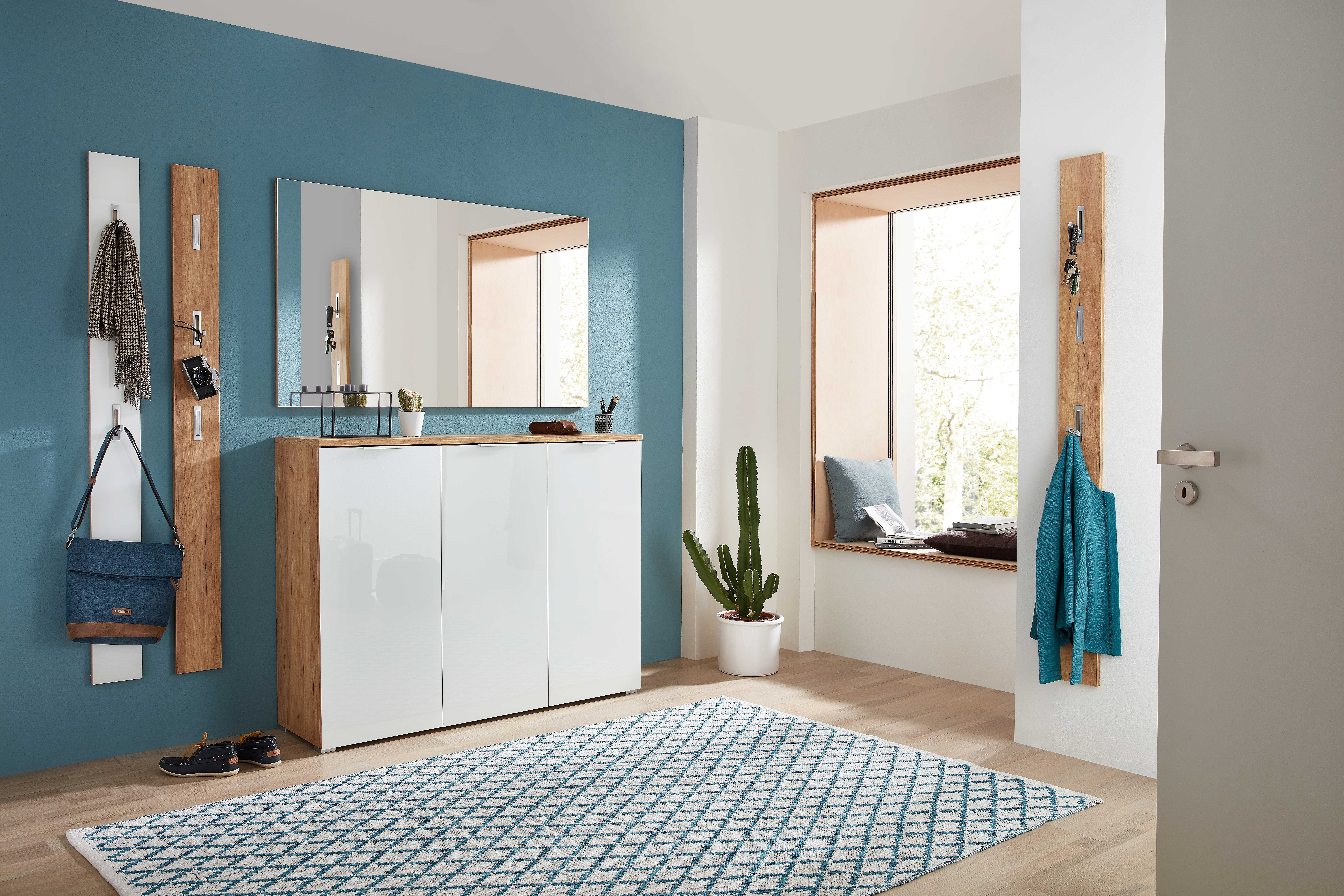 Armoire à chaussures Tille 134cm avec 3 portes - blanc/chêne - Image 7