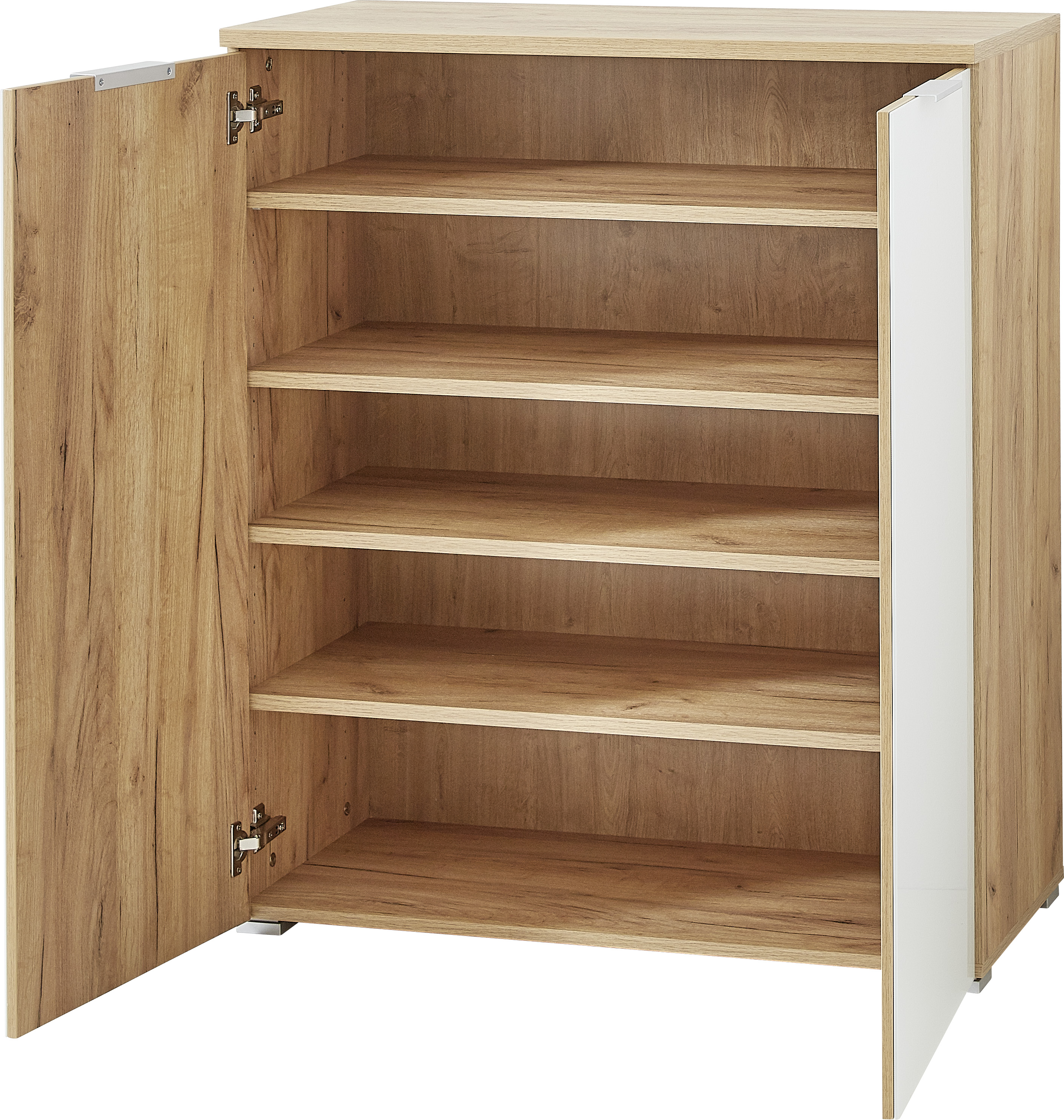 Armoire à chaussures Tille 89cm avec 2 portes - blanc/chêne - Image 2