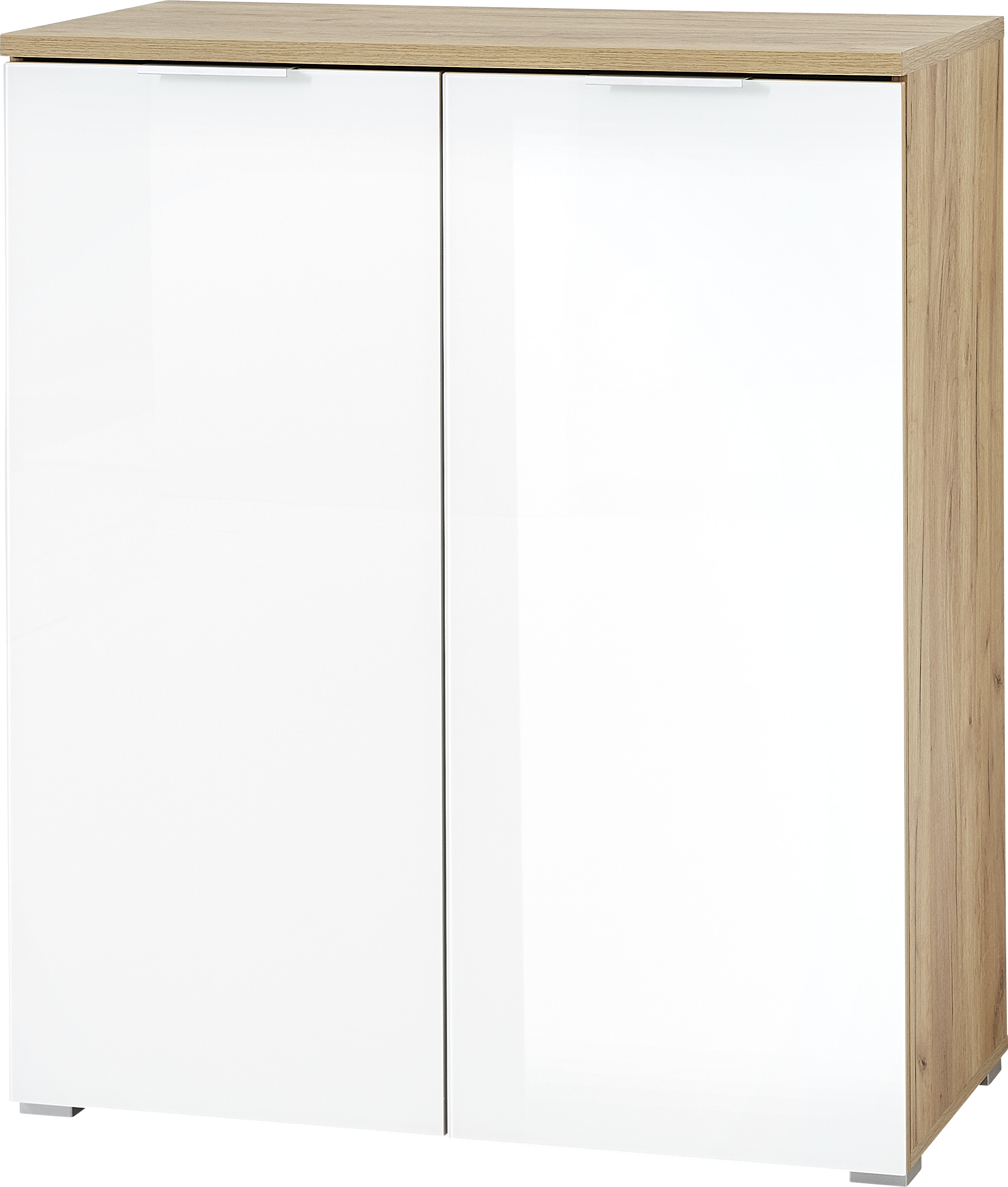 Armoire à chaussures Tille 89cm avec 2 portes - blanc/chêne - Image 4