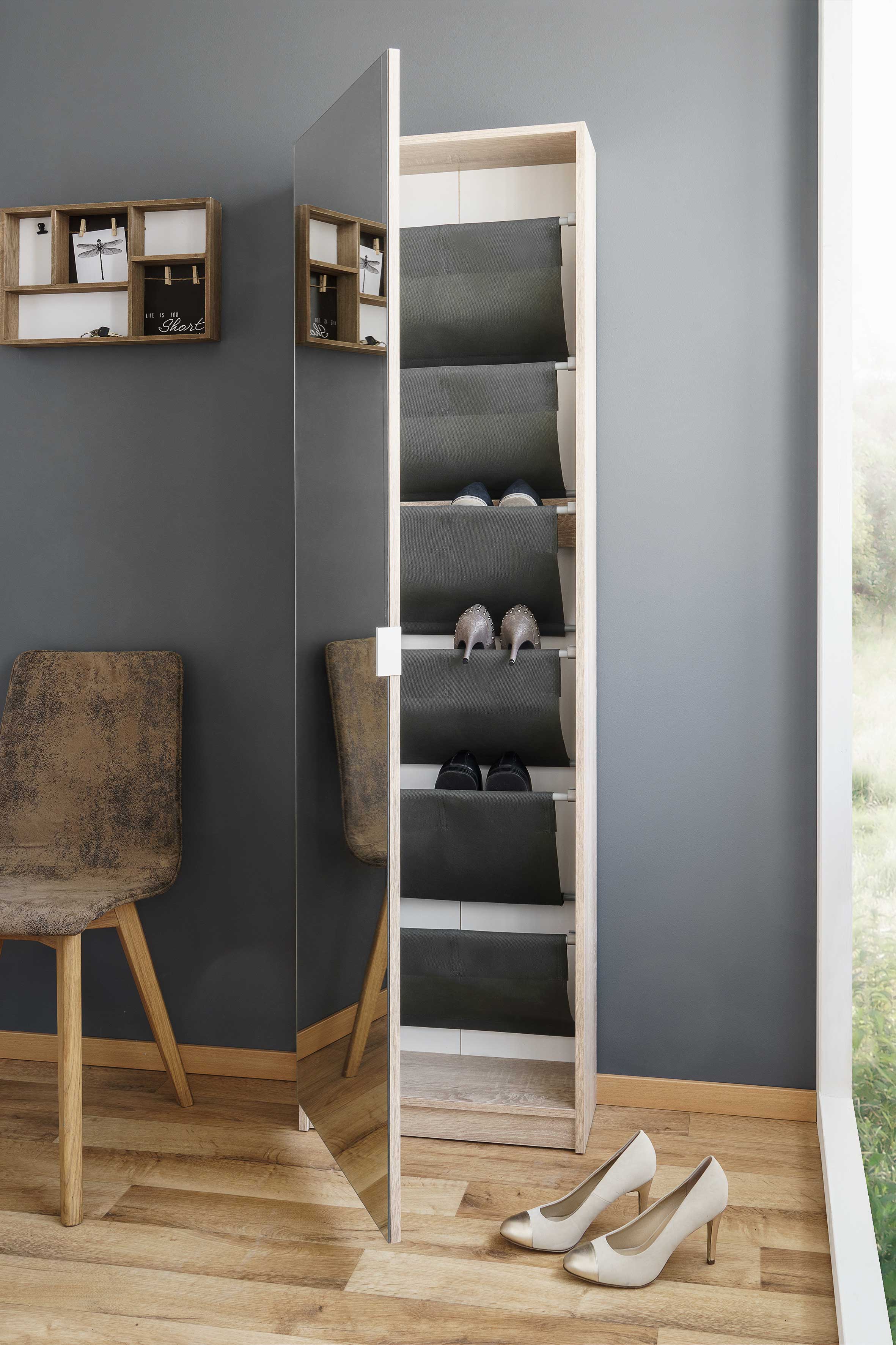 Armoire à chaussures Zuma avec miroir - blanc - Image 6