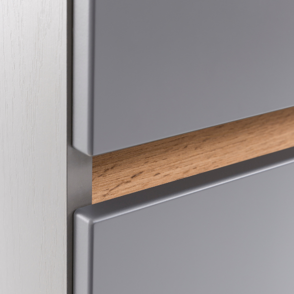 Armoire à lavabo Vikas 101cm 2 tiroirs - anthracite/chêne - Image 8