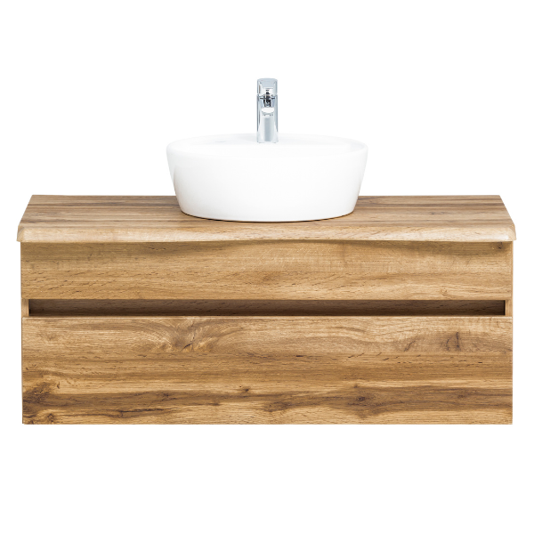 Armoire à lavabo Vikas 101cm 2 tiroirs - chêne - Image 11