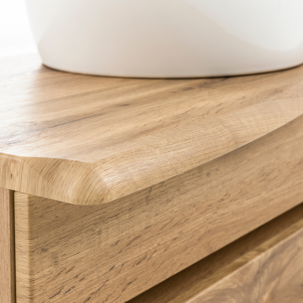 Armoire à lavabo Vikas 101cm 2 tiroirs - chêne - Image 9