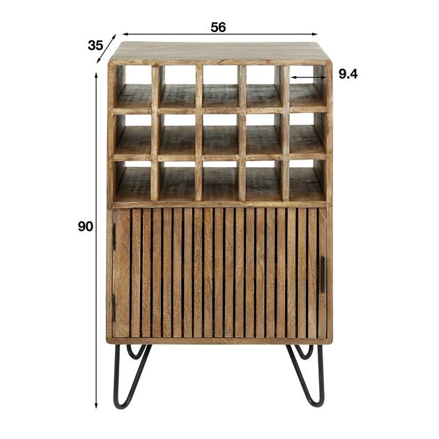Armoire à vin Hutas 1 porte - bois de manguier - Image 2