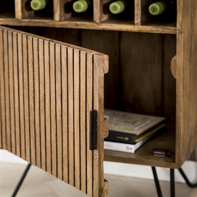Armoire à vin Hutas 1 porte - bois de manguier - Image 8