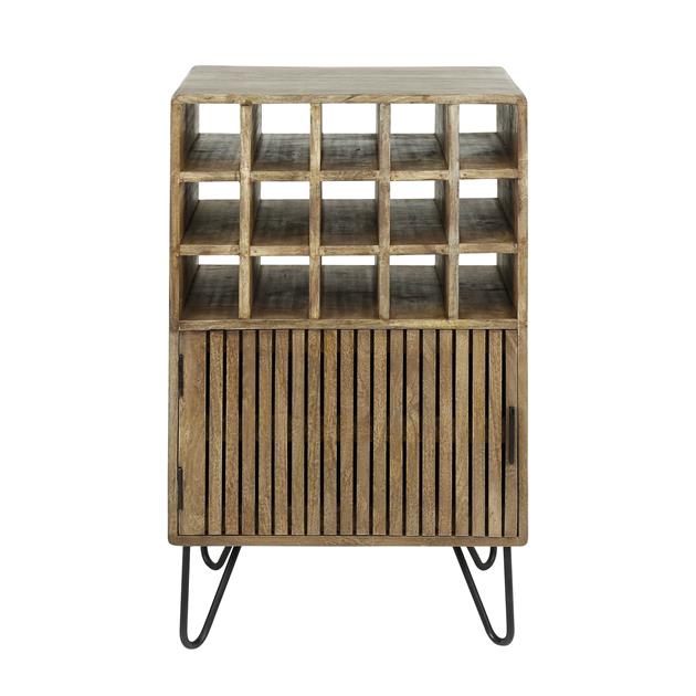 Armoire à vin Hutas 1 porte - bois de manguier - Image 10