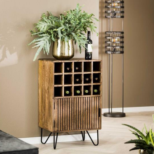 Armoire à vin Hutas 1 porte - bois de manguier