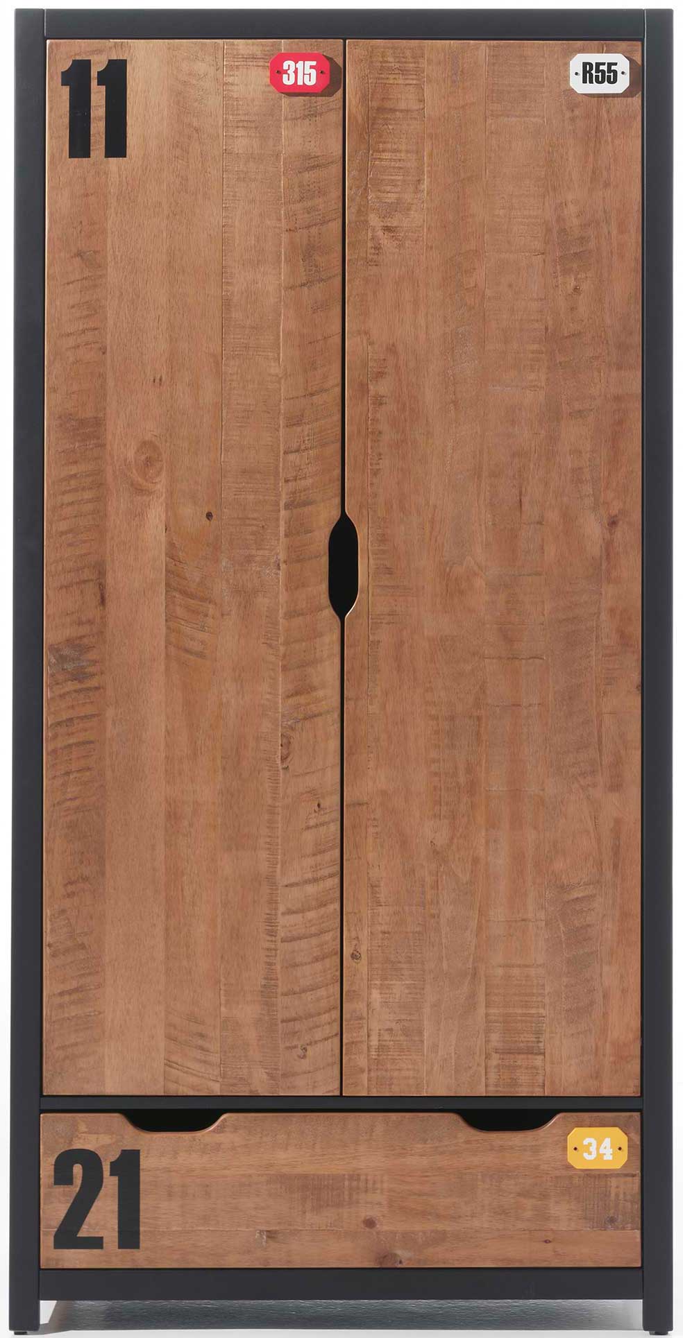 Armoire Alex 2 portes - pin/noir - Image 4
