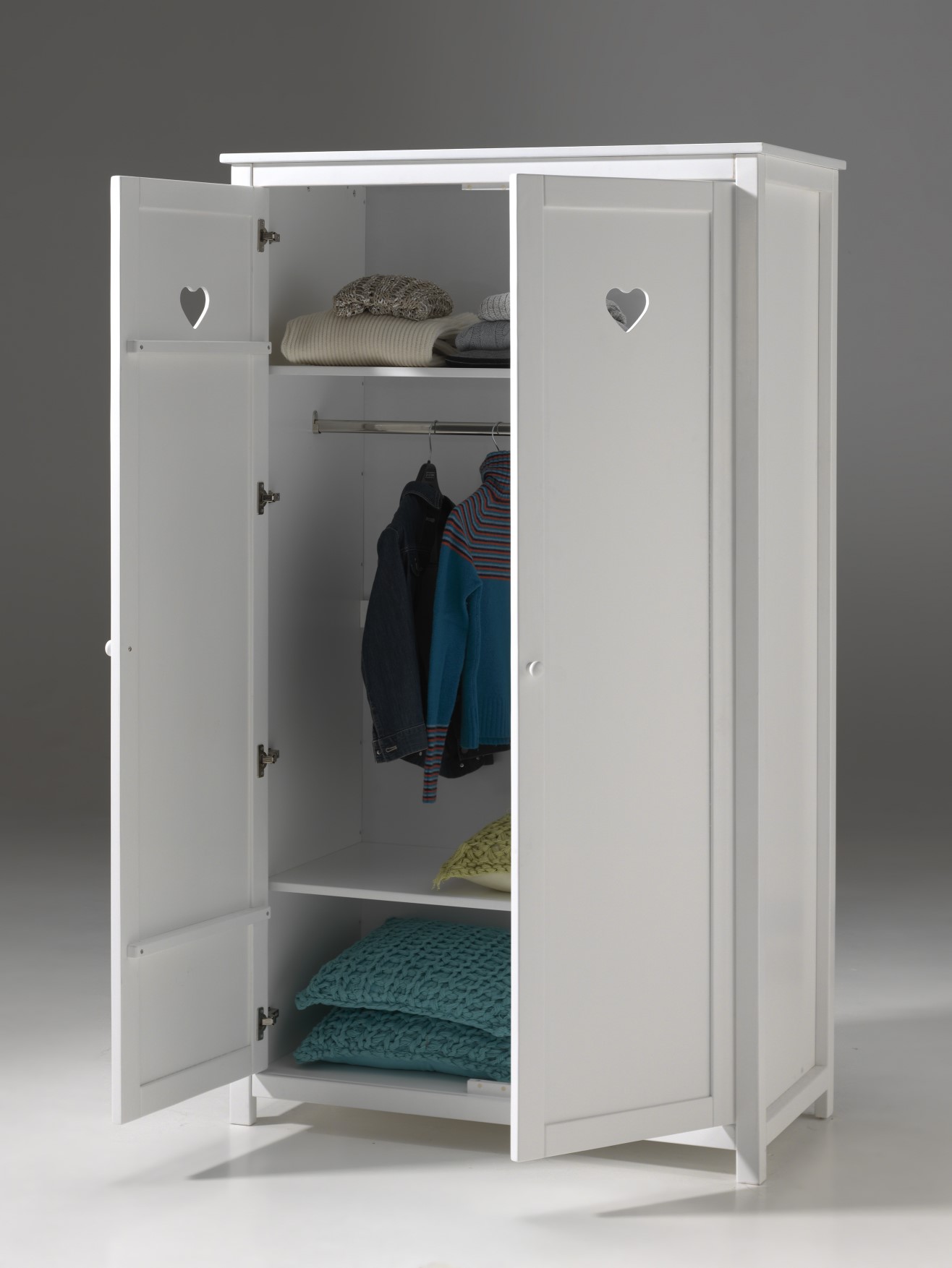 Armoire Amori filles - avec 2 portes - blanc - Image 2