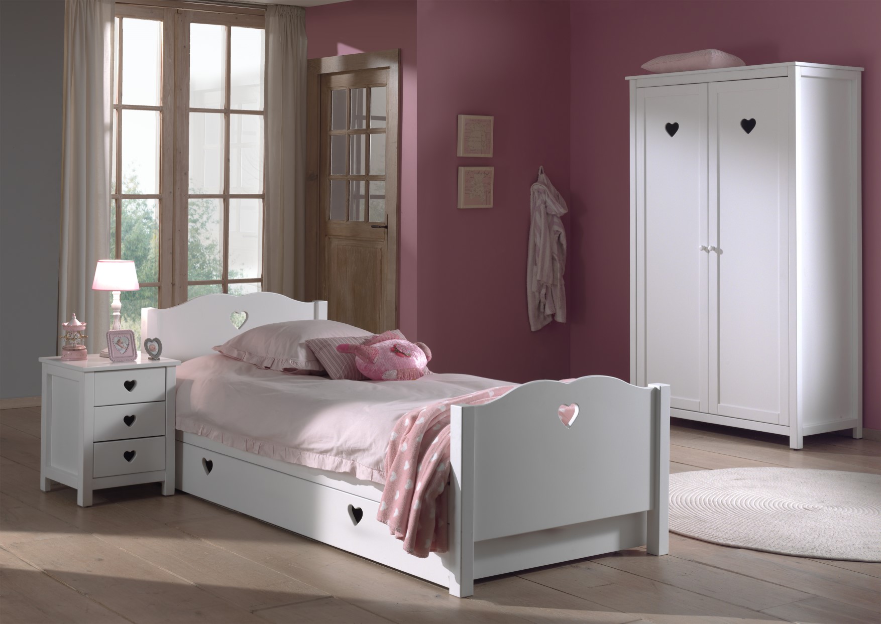 Armoire Amori filles - avec 2 portes - blanc - Image 4