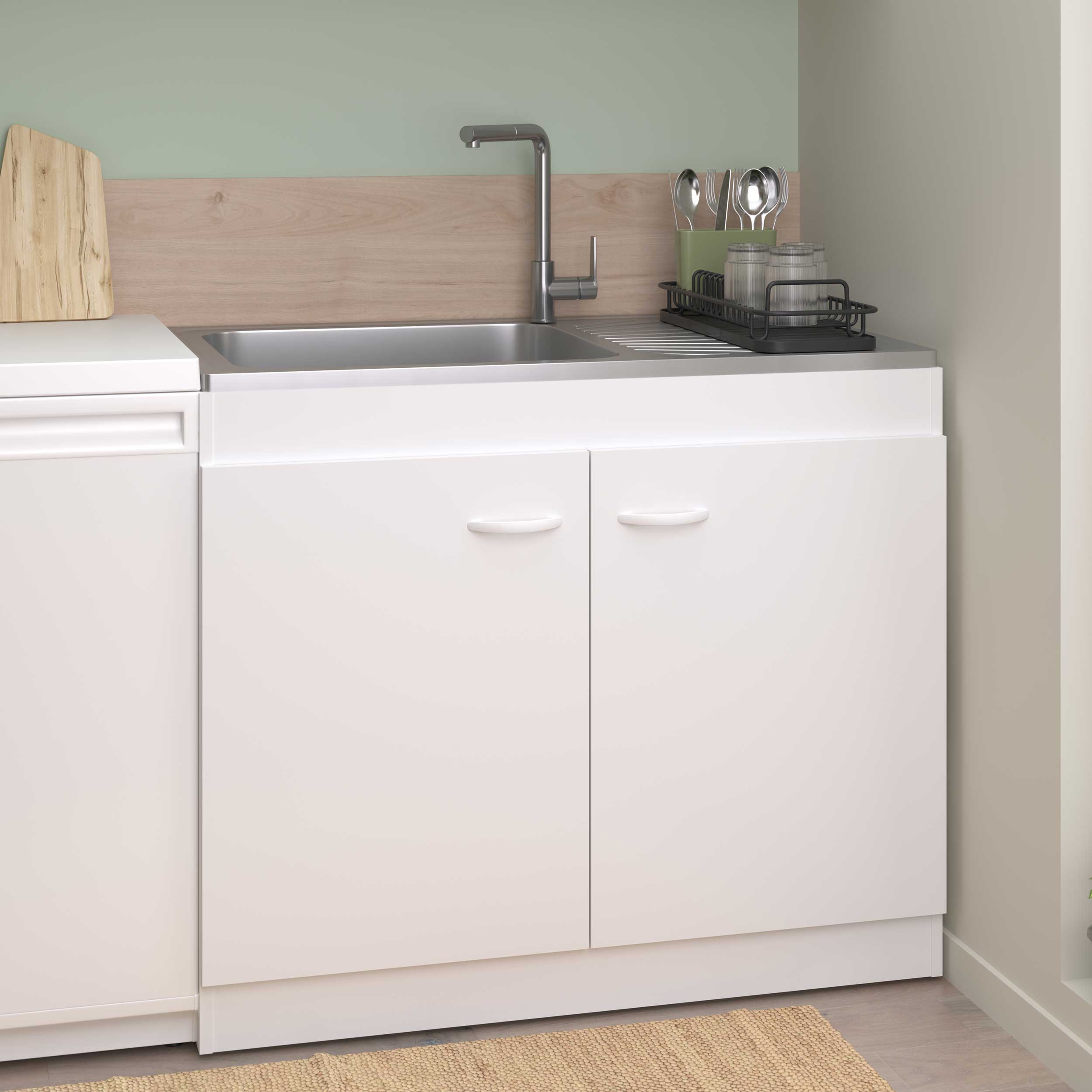 Armoire basse pour évier avec 2 portes (100 cm). - Image 10