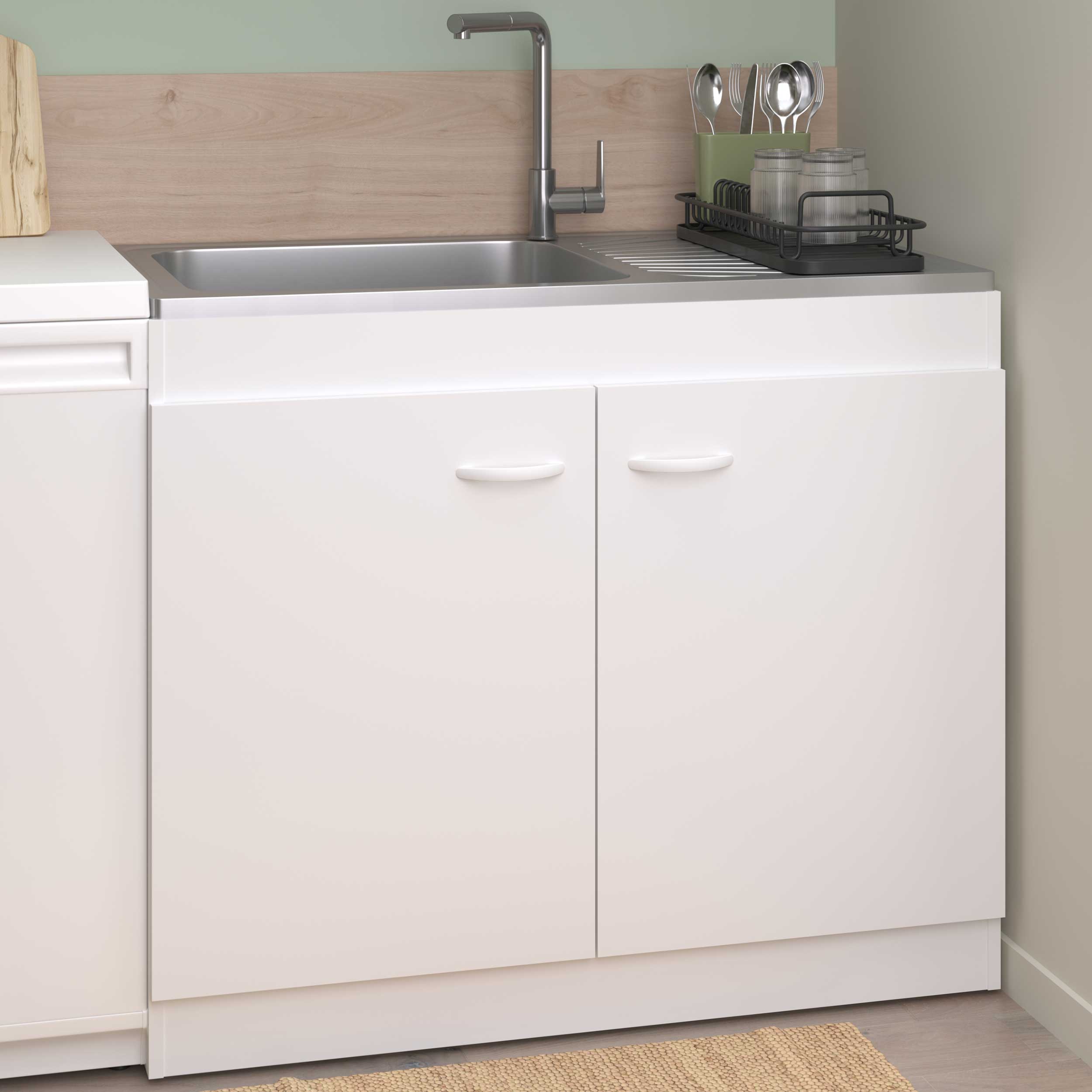 Armoire basse pour évier avec 2 portes (100 cm).