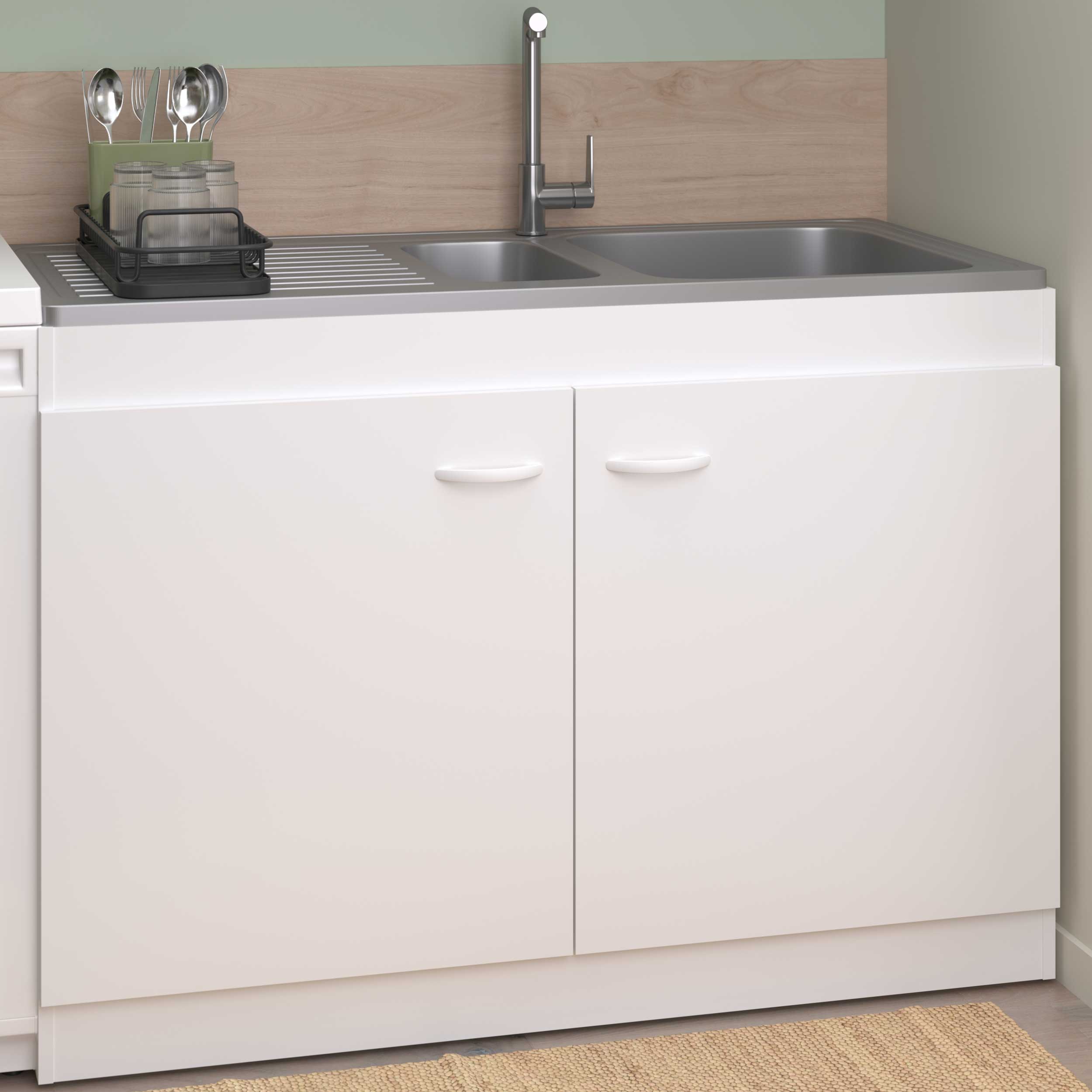 Armoire basse pour évier avec 2 portes (120 cm).
