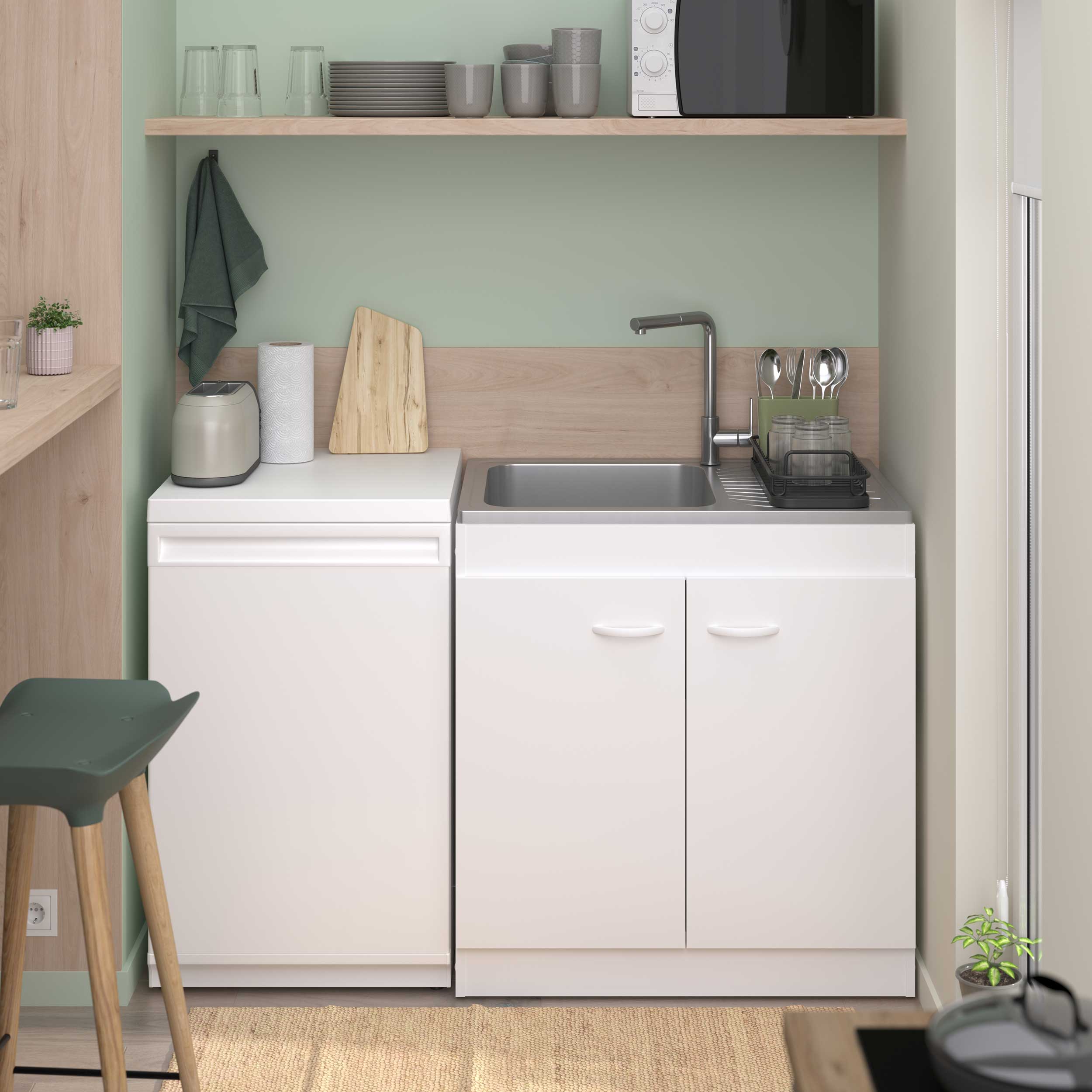 Armoire basse pour évier avec 2 portes (80 cm). - Image 11