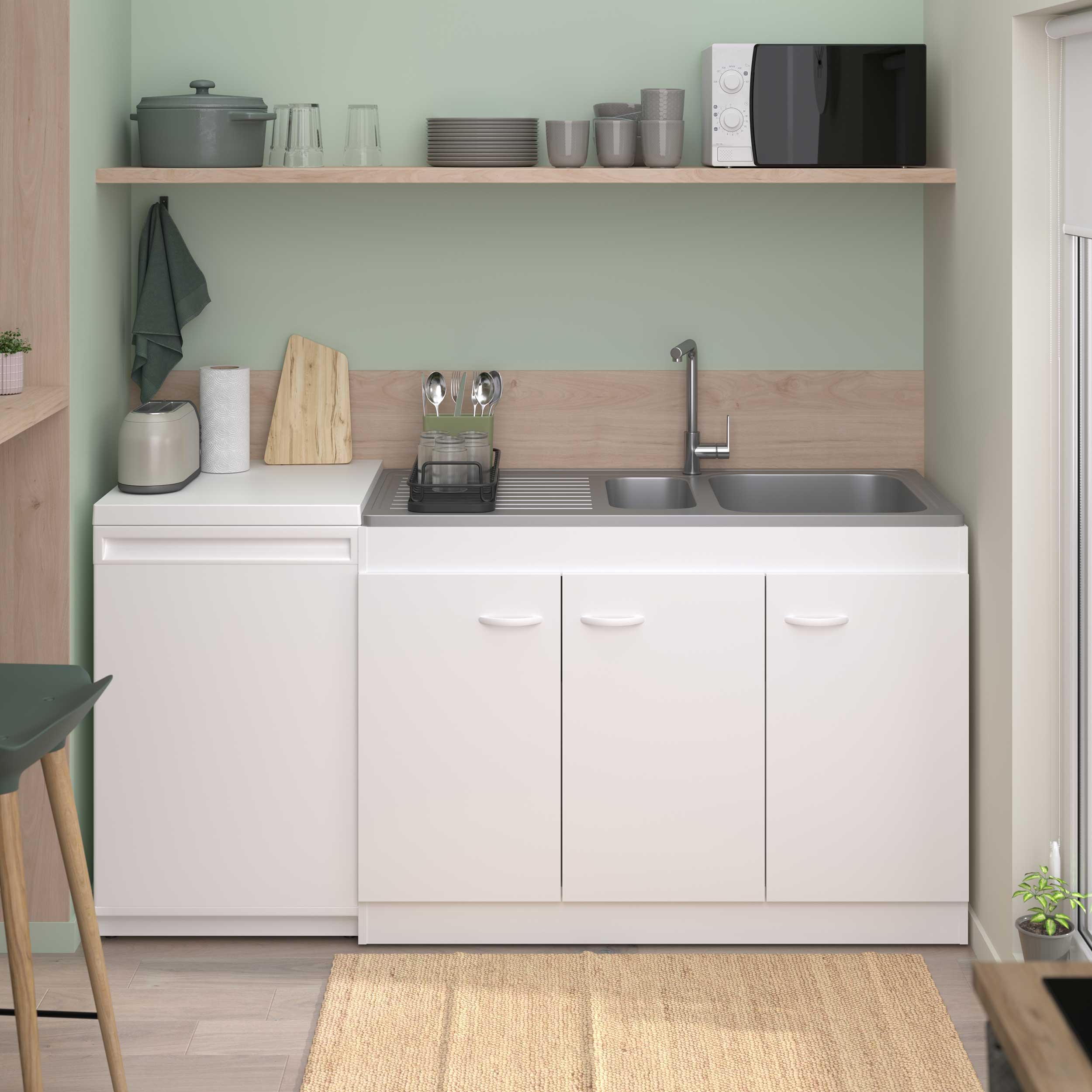 Armoire basse pour évier avec 3 portes (120 cm). - Image 11