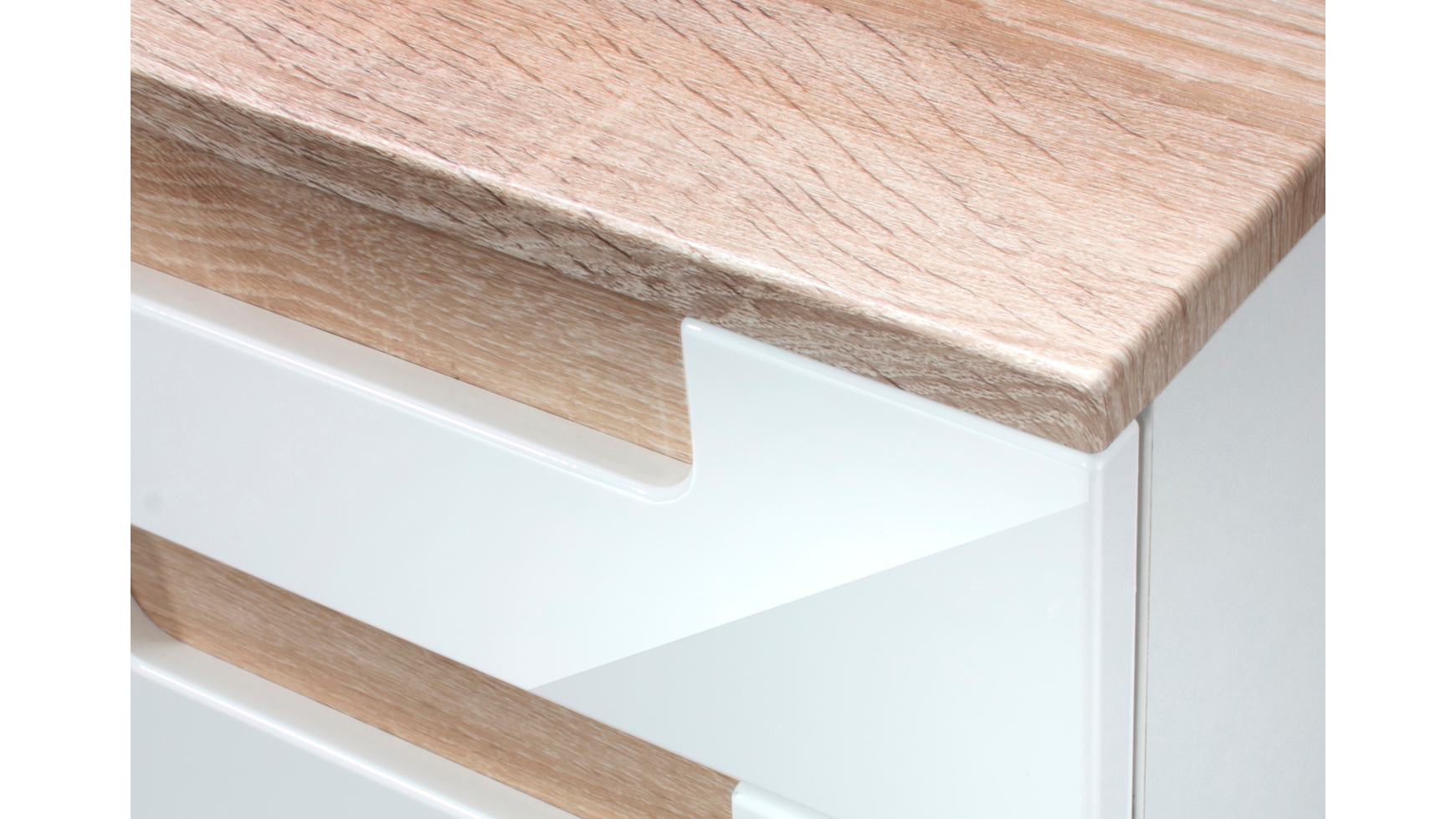 Armoire basse Siena 40cm - blanc/brun - Image 2