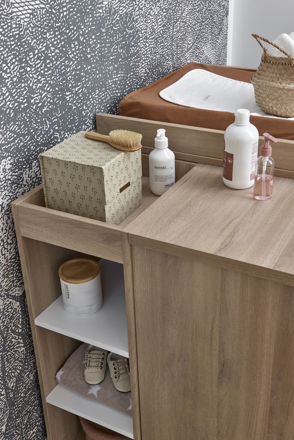 Armoire Binno 38x90cm - chêne/blanc - Image 2