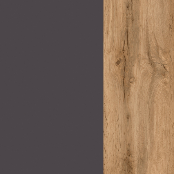 Armoire colonne Karan 37cm 1 porte - chêne/anthracite - Image 5