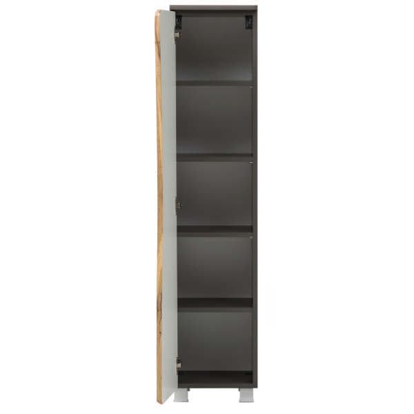 Armoire colonne Karan 37cm 1 porte - chêne/anthracite - Image 7