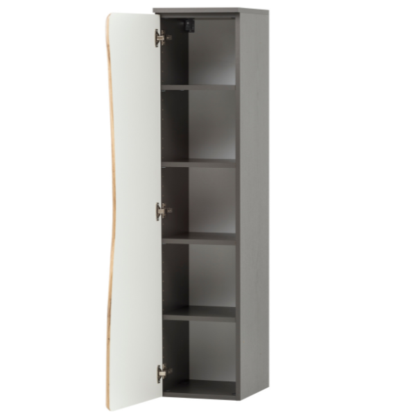 Armoire colonne Karan 37cm 1 porte - chêne/anthracite - Image 8