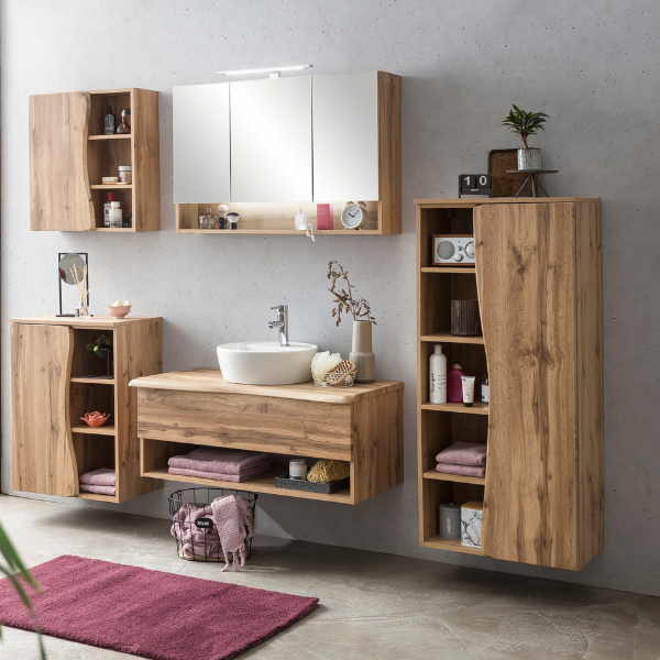 Armoire colonne Karan 60cm 1 porte - chêne - Image 3