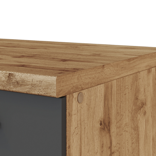 Armoire d'angle Sorrella 110cm 1 porte - anthracite/chêne - Image 3