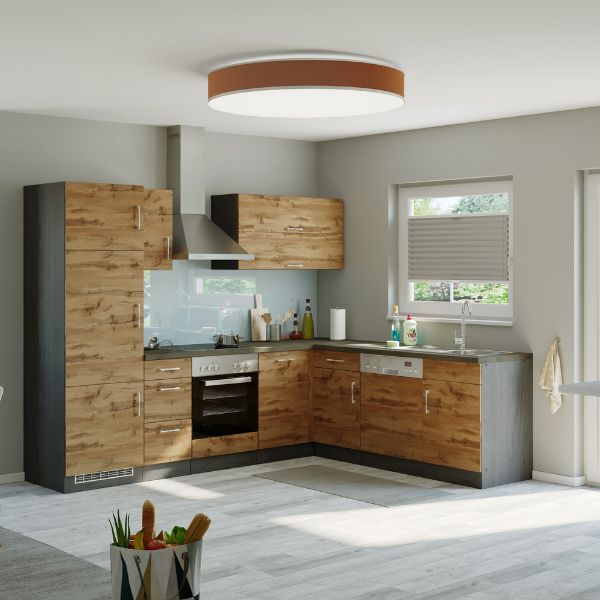 Armoire d'angle Sorrella 110cm 1 porte - chêne/graphite - Image 2