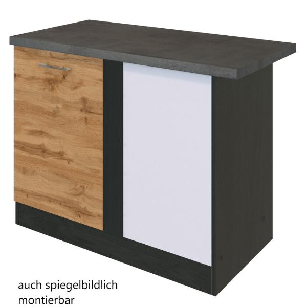 Armoire d'angle Sorrella 110cm 1 porte - chêne/graphite - Image 9