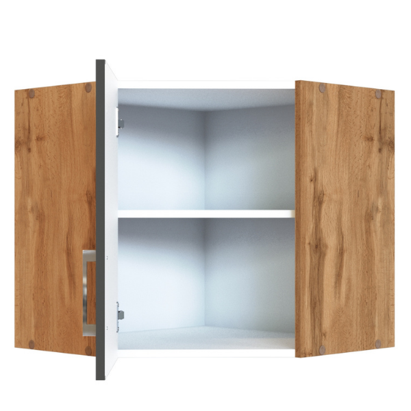 Armoire d'angle Sorrella 60cm 1 porte - anthracite/chêne - Image 6