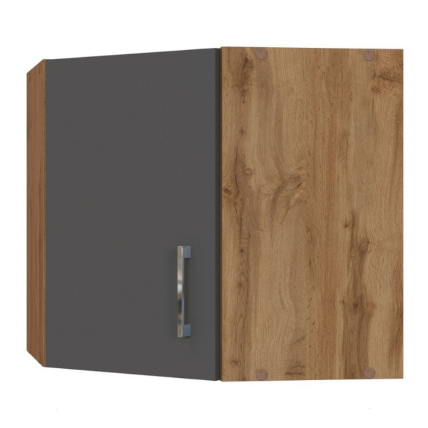 Armoire d'angle Sorrella 60cm 1 porte - anthracite/chêne - Image 7