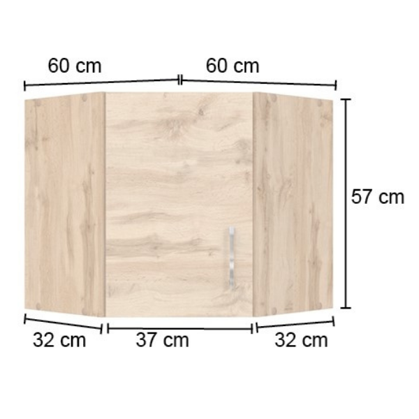 Armoire d'angle Sorrella 60cm 1 porte - chêne - Image 2