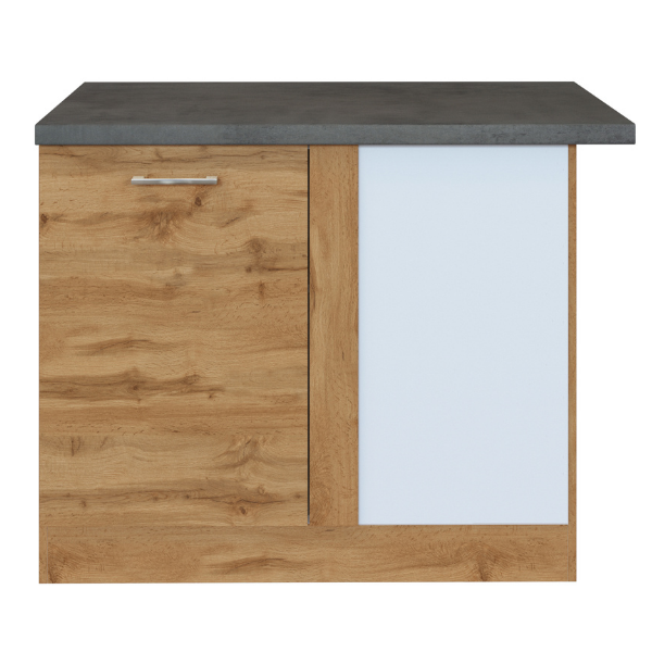Armoire d'angle Sorrella 110cm 1 porte - chêne/béton