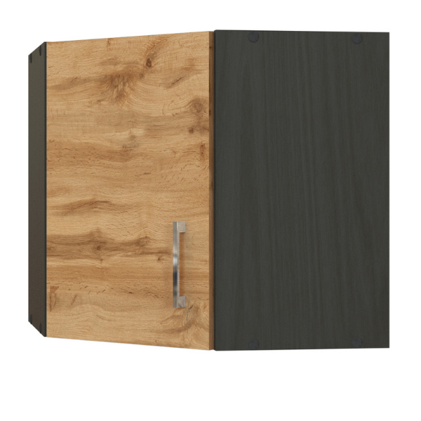 Armoire d'angle Sorrella 60cm 1 porte - chêne/graphite