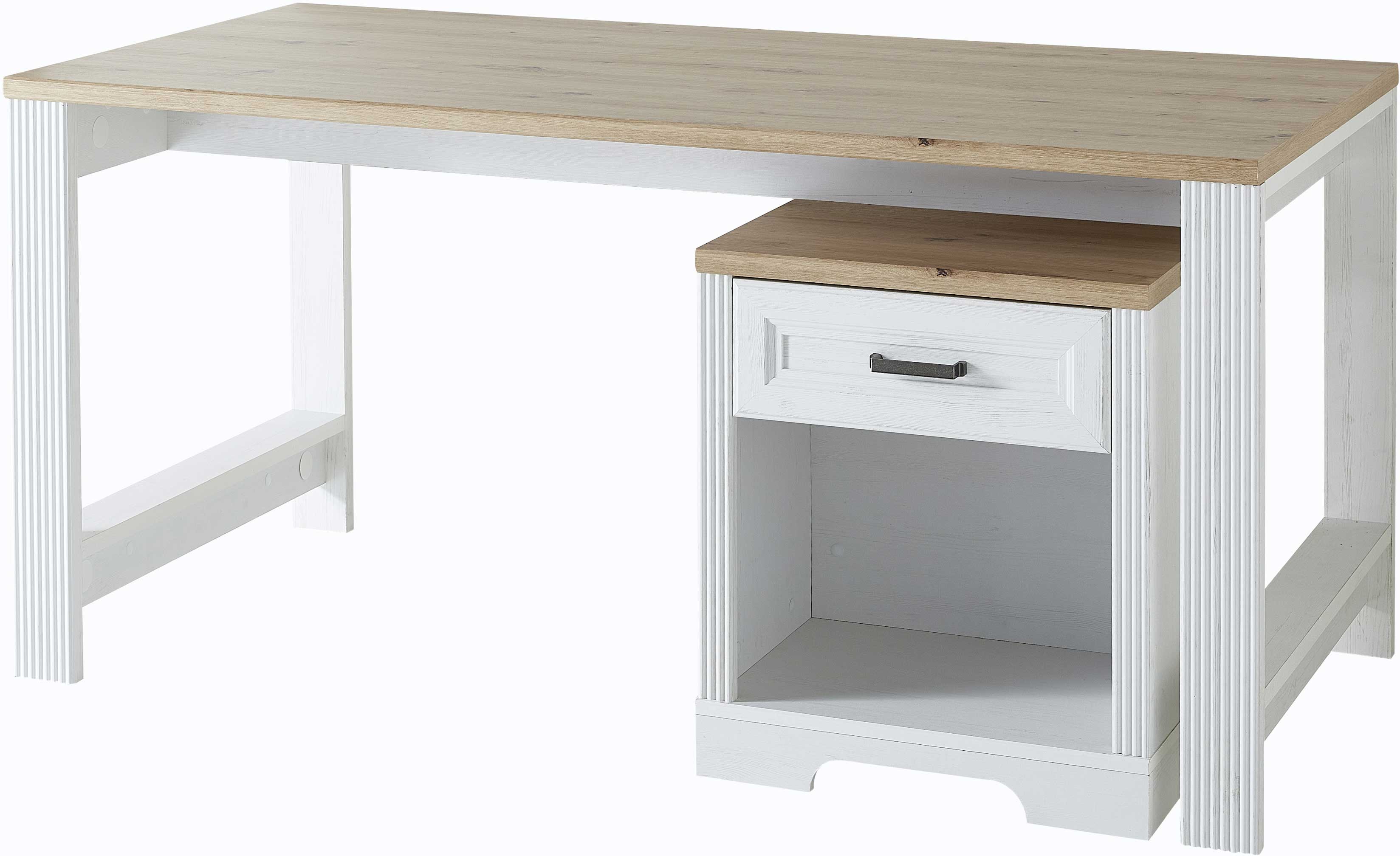 Armoire de bureau Samine avec tiroir de rangement - blanc/chêne - Image 2