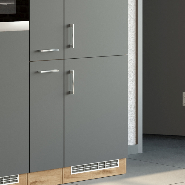 Armoire de cuisine pour réfrigérateur et congélateur - anthracite/chêne - Image 2