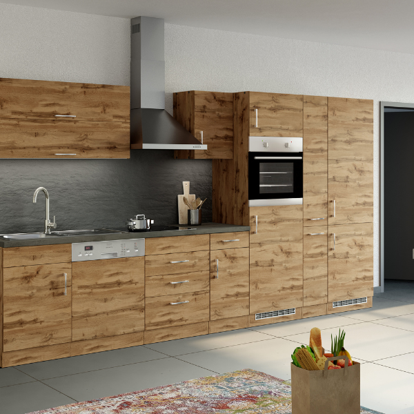 Armoire de cuisine pour réfrigérateur et congélateur - chêne - Image 4