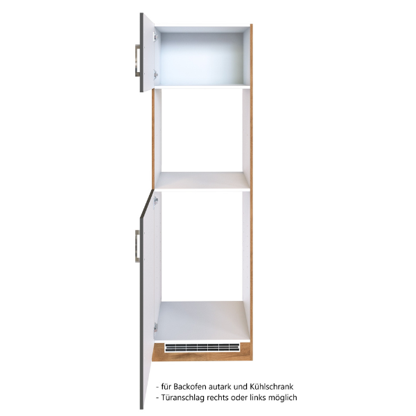 Armoire de cuisine pour réfrigérateur et four Sorrella 2 portes - anthracite/chêne - Image 7