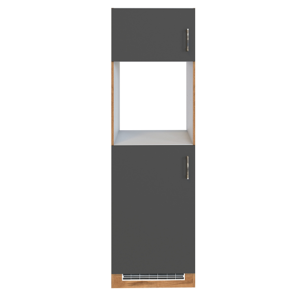 Armoire de cuisine pour réfrigérateur et four Sorrella 2 portes - anthracite/chêne - Image 8